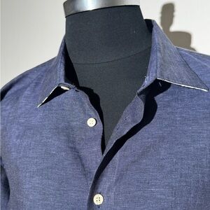 Joseph Abboud Classic Fit Linen-Blend Button-Up